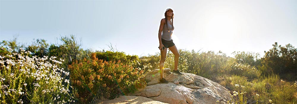 Young woman hiking in Southern California desert