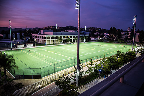 An aerial photo of the ENS 700 field at SDSU
